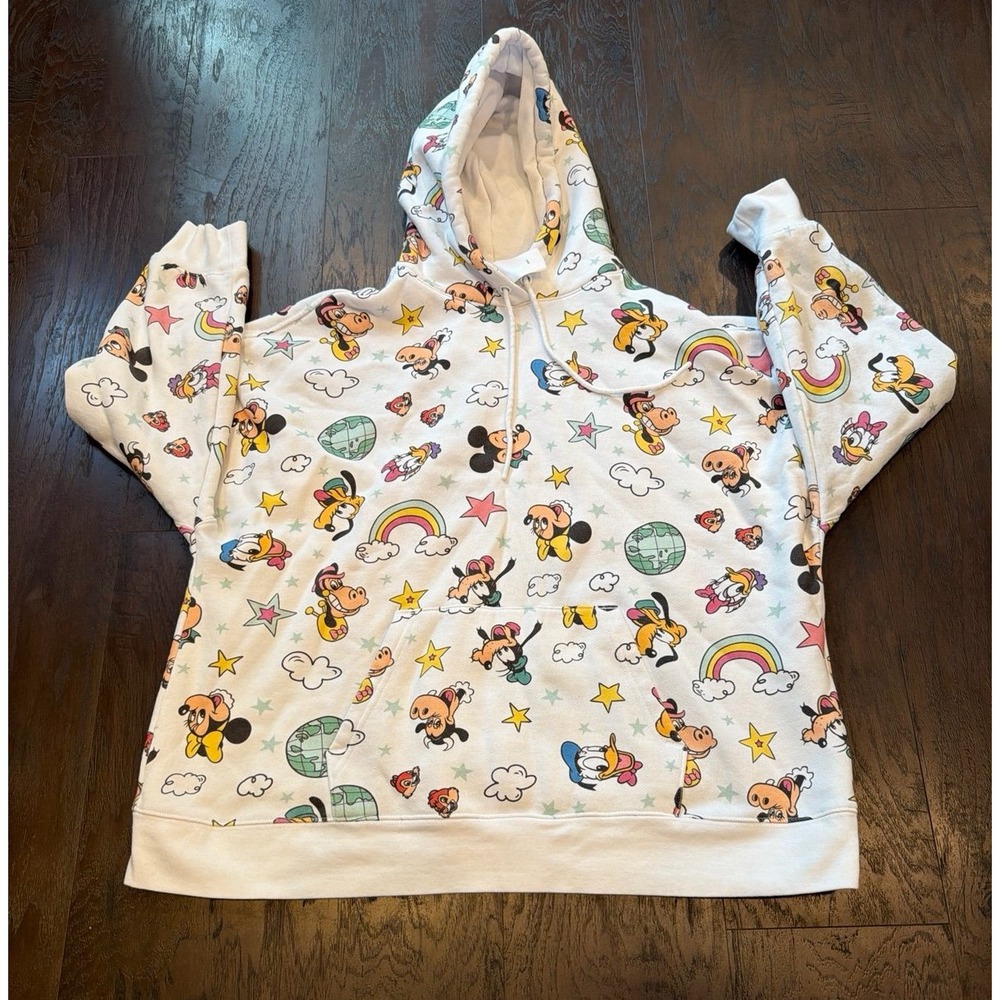 Disney‎ Characters All Over Print Hoodie White